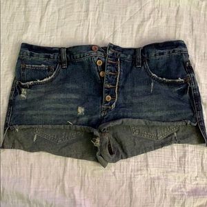 Free People cutoff button fly shorts